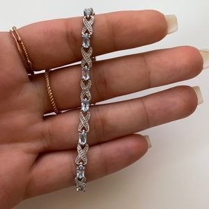 Sterling silver and blue topaz bracelet